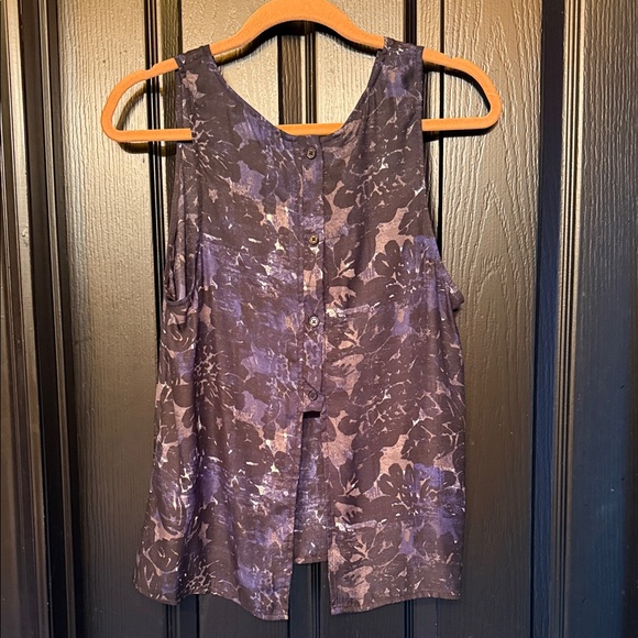 cupcakes & cashmere Purple and Brown Floral Tank Top - Picture 2 of 4